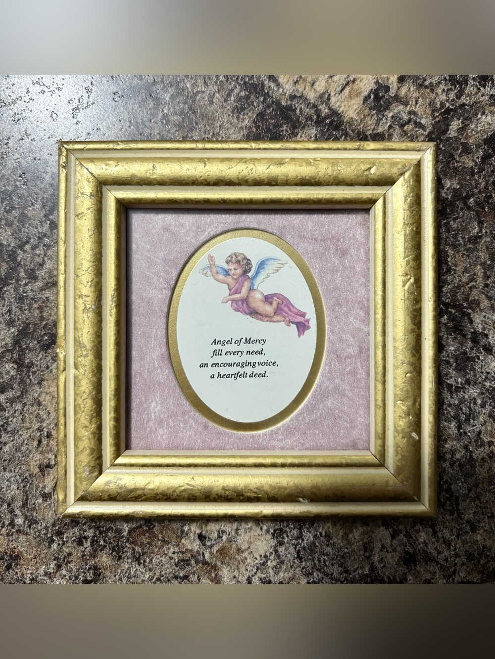 Heavenly Accents "Angel of Mercy" Artist Kathy Seek-1993 Miniature Art Print